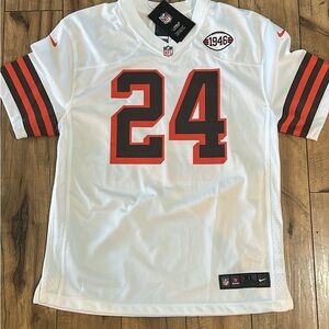 Nike NFL Cleveland Browns Youth XL White and Brown Football Jersey